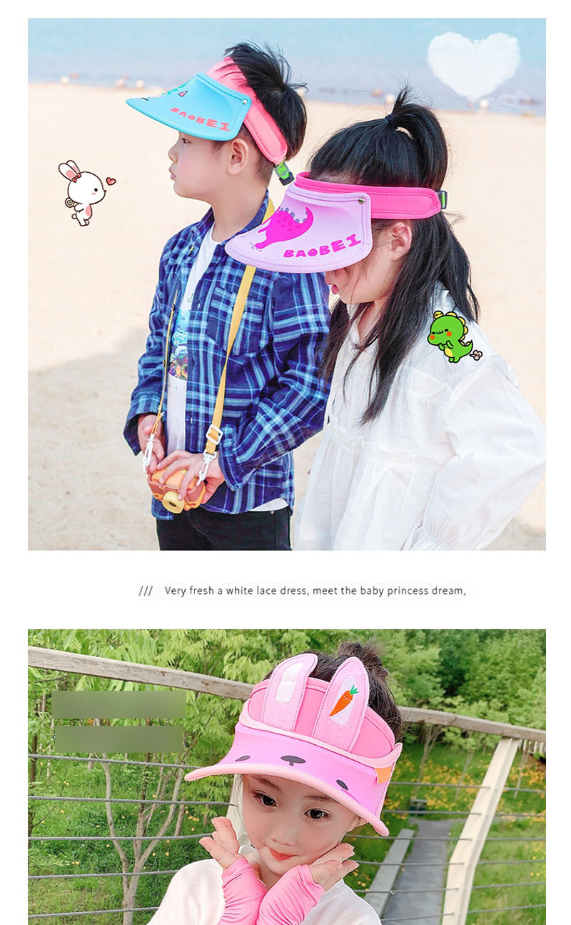 Fashion Blue Car Dinosaurs 2 Years Old-12 Years Old Animal Color Stitching Adjustable Children S Sun Hat (45cm-62cm),Children