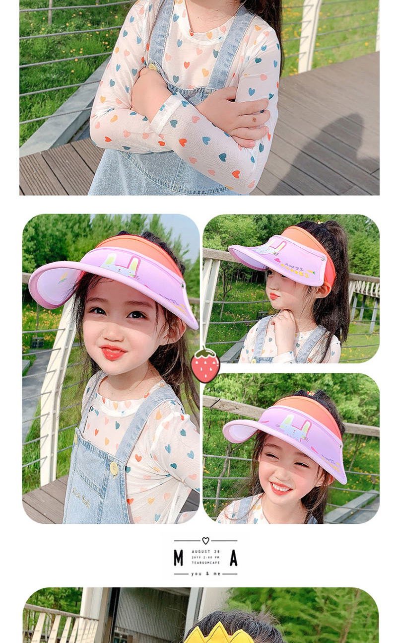 Fashion Pink Bunny 2-12 Years Old Animal Color Stitching Adjustable Children S Sun Hat (45cm-57cm),Children