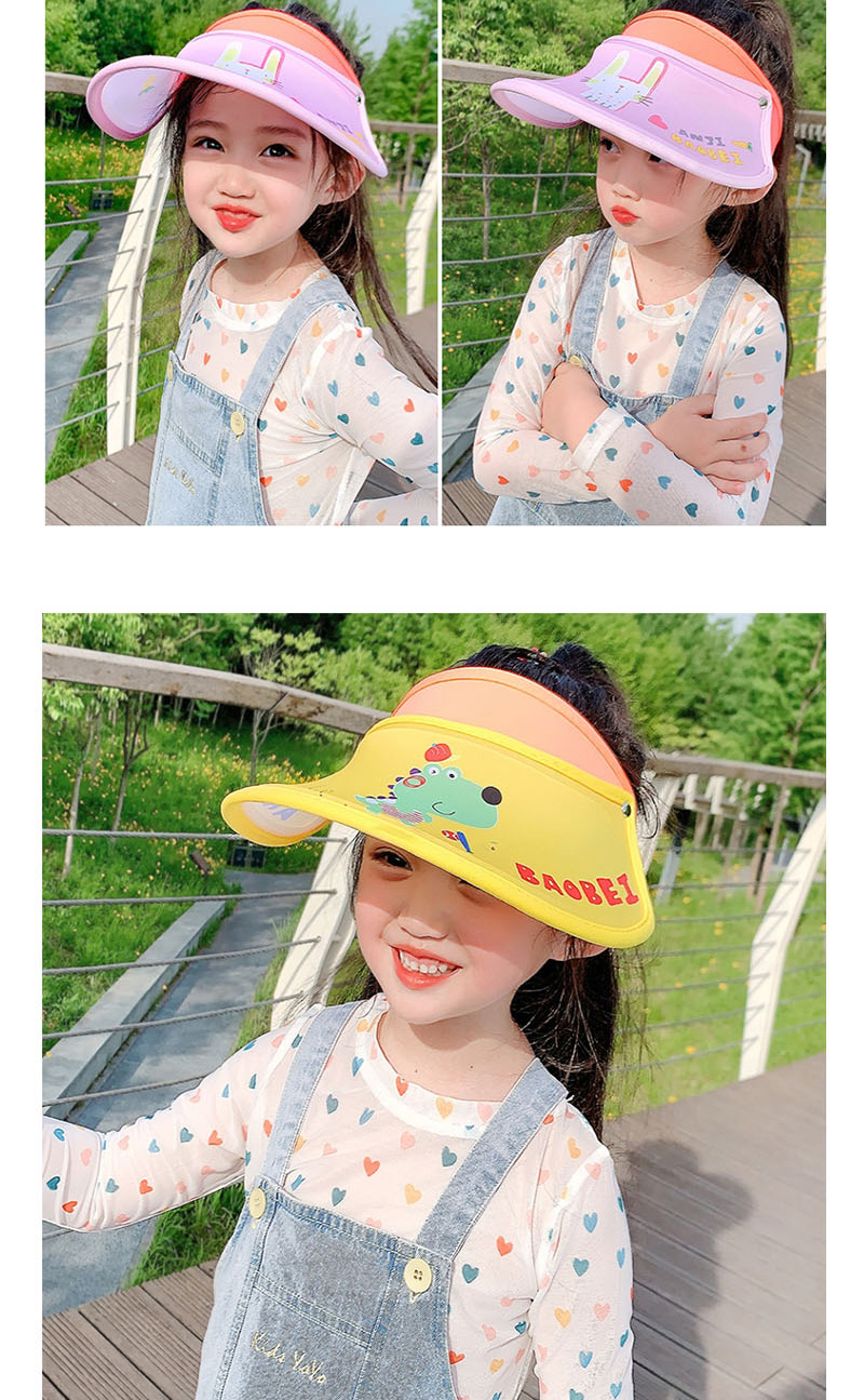 Fashion Yellow Cartoon Dinosaurs 2-12 Years Old Animal Color Stitching Adjustable Children S Sun Hat (45cm-64cm),Children