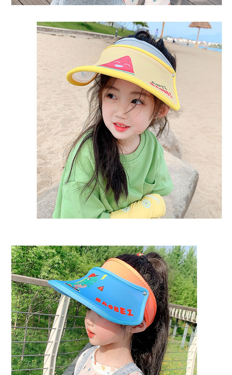 Fashion Yellow Cartoon Dinosaurs 2-12 Years Old Animal Color Stitching Adjustable Children S Sun Hat (45cm-64cm),Children