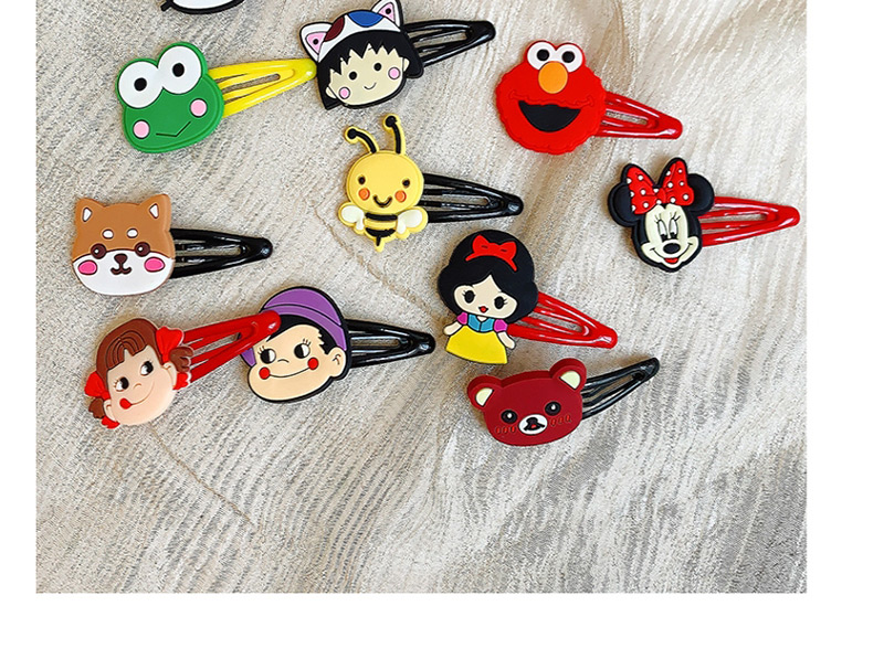Fashion Little Brown Bear Flower Animal Hit Color Alloy Rubber Children Hairpin,Kids Accessories