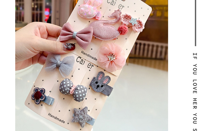 Fashion Pink Ice Cream Series Flower Animal Bowknot Net Children Hair Clip Set,Kids Accessories