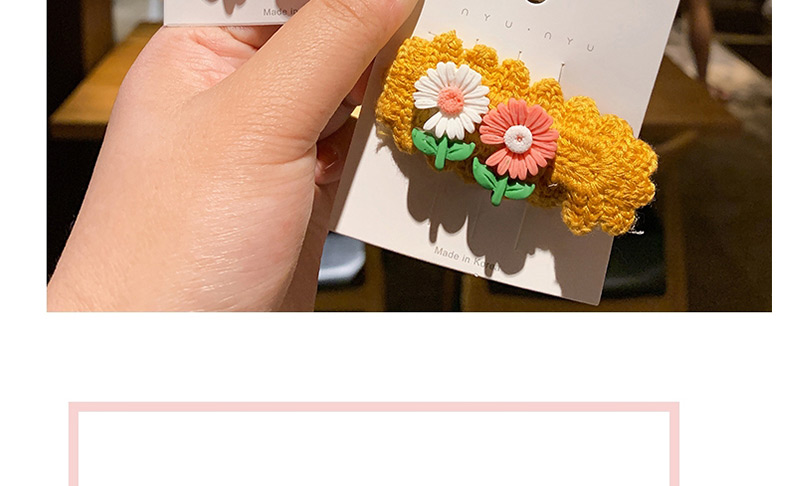 Fashion Yellow Small Daisy Rope Knitting Color Alloy Hair Clip,Kids Accessories