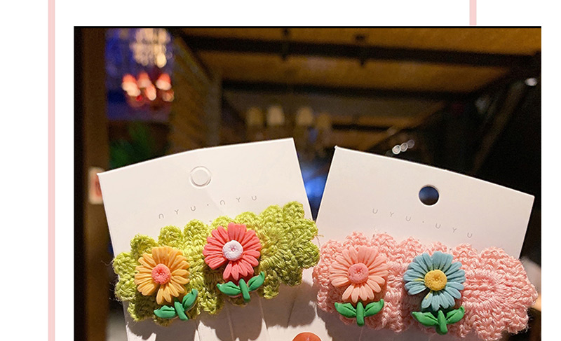 Fashion Pink Small Daisy Rope Knitting Color Alloy Hair Clip,Kids Accessories