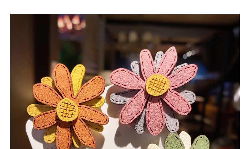Fashion Orange Daisy-hair Rope Suede Daisy Hit Color Hairpin Hair Rope,Kids Accessories