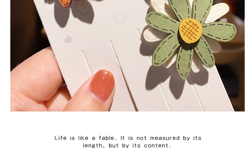 Fashion White Yellow Daisy-hair Rope Suede Daisy Hit Color Hairpin Hair Rope,Kids Accessories