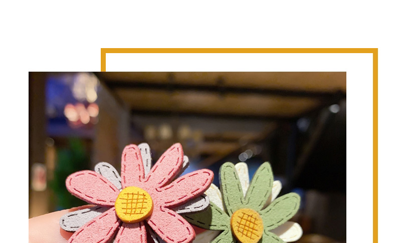 Fashion White Yellow Daisy-hair Rope Suede Daisy Hit Color Hairpin Hair Rope,Kids Accessories