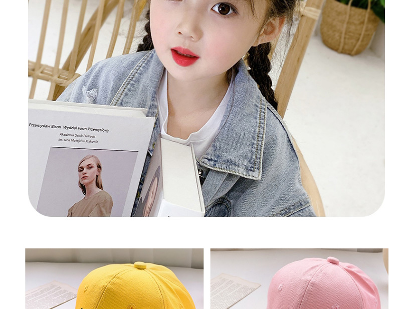 Fashion Pink 2 Years Old To 12 Years Old Adjustable Duck Tongue Baseball Cap With Embroidered Shade (48cm-59cm),Baseball Caps