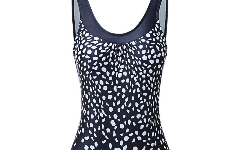 Fashion Black Sling Polka Dot Printed One-piece Swimsuit,One Pieces