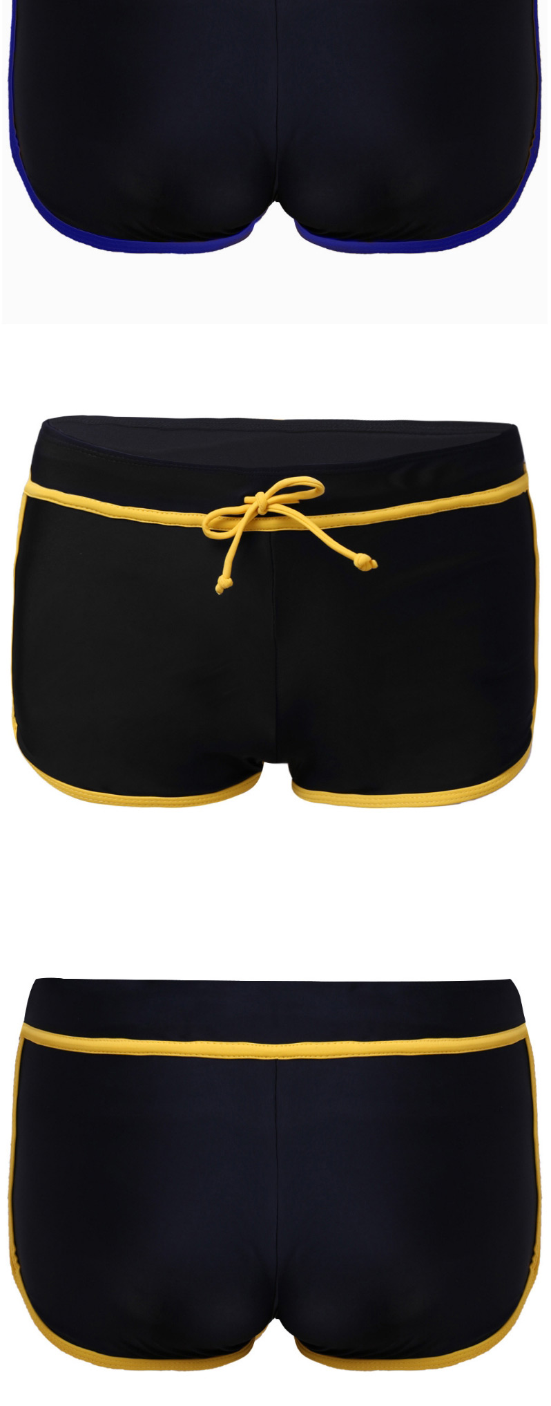Fashion Yellow Skinny Lace-up Short Swim Trunks,Shorts