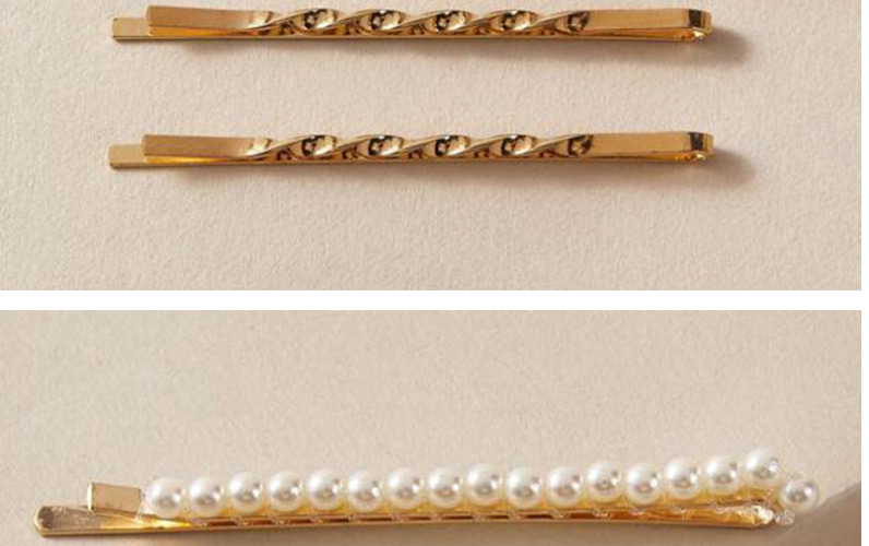 Fashion Golden Love Pearl Alloy Clip Set,Hairpins