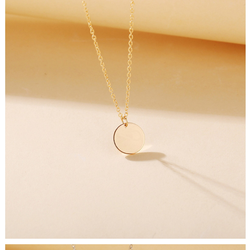 Fashion Golden Thin Chain Round Pendant Alloy Necklace,Pendants