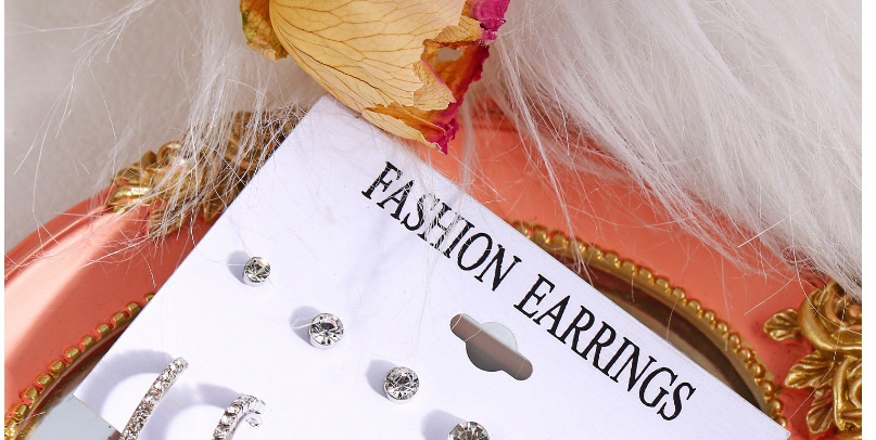Fashion Silver Crystal Diamond Alloy Single Earring Set,Jewelry Sets