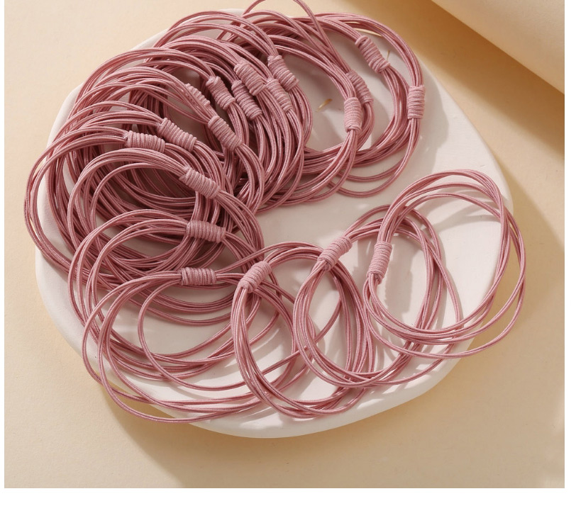 Fashion Dark Pink Thin High-strength Solid Color Hair Rope Set,Hair Ring