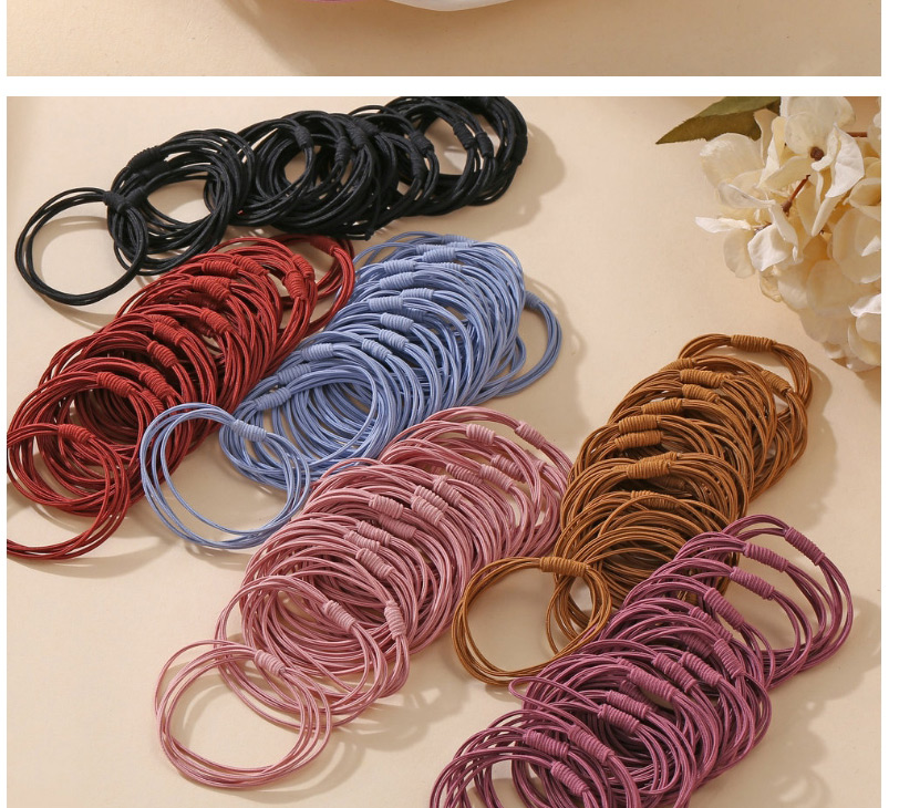 Fashion Red Thin High-strength Solid Color Hair Rope Set,Hair Ring