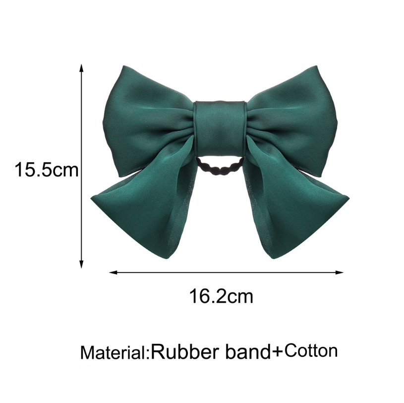 Fashion Green Large Bowknot Fabric Double-layer Hairpin Hair Rope Clip,Hair Ring
