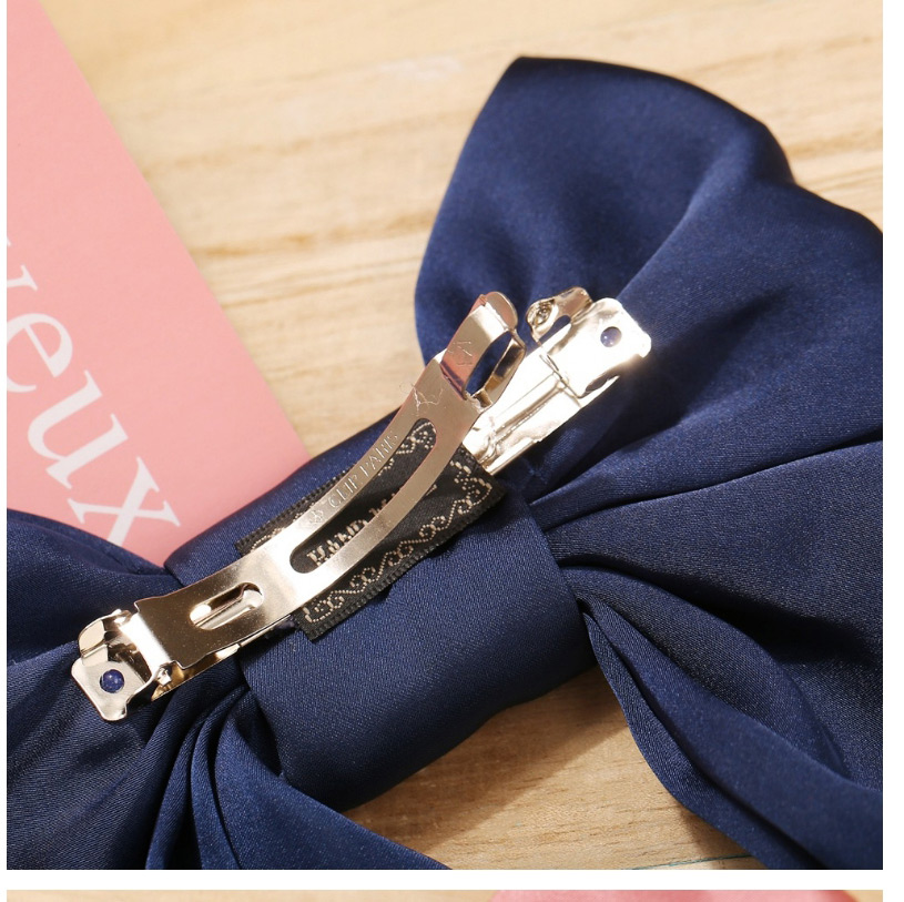 Fashion Navy Blue Large Bowknot Fabric Double-layer Hairpin Hair Rope Clip,Hair Ring