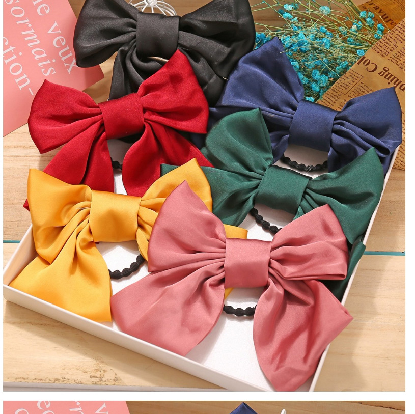 Fashion Navy Blue Large Bowknot Fabric Double-layer Hairpin Hair Rope,Hair Ring