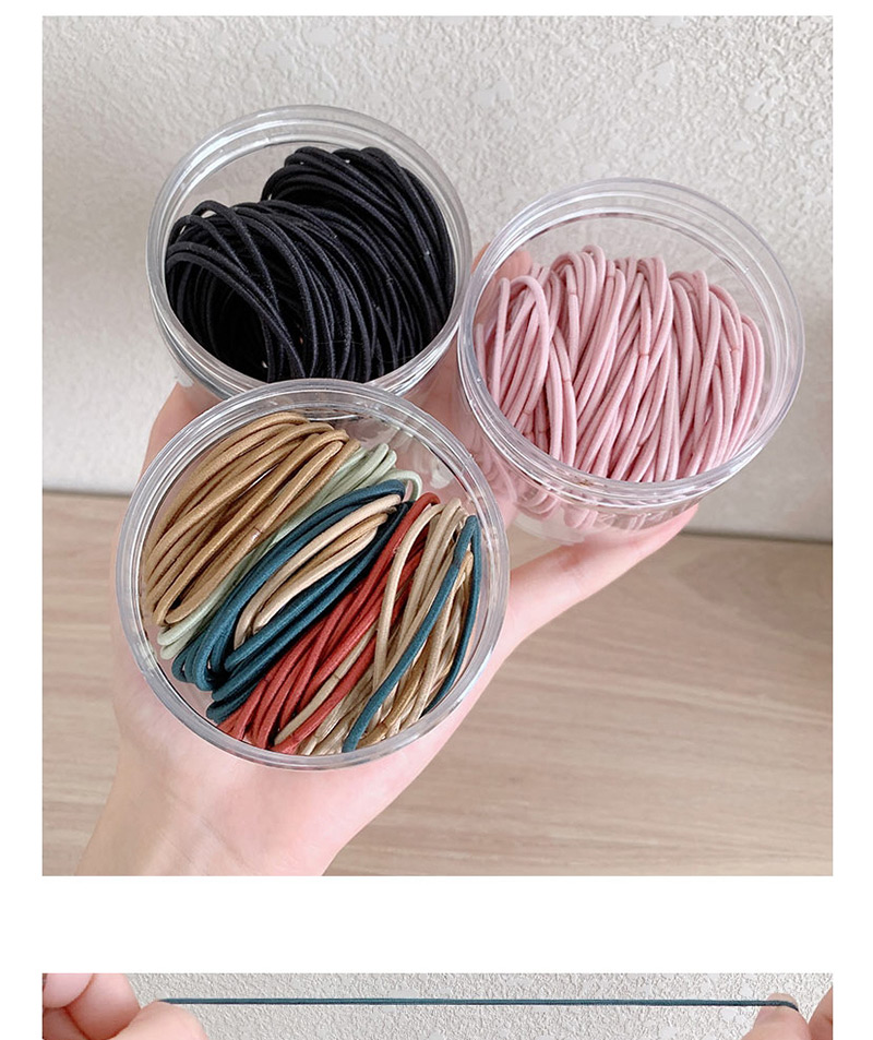 Fashion 100 Black Morandi Color Durable High Elastic Hair Rope,Hair Ring