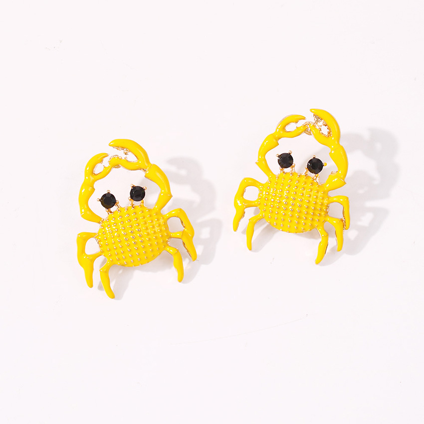 Fashion Yellow Diamond Dropped Crab Alloy Earrings,Stud Earrings