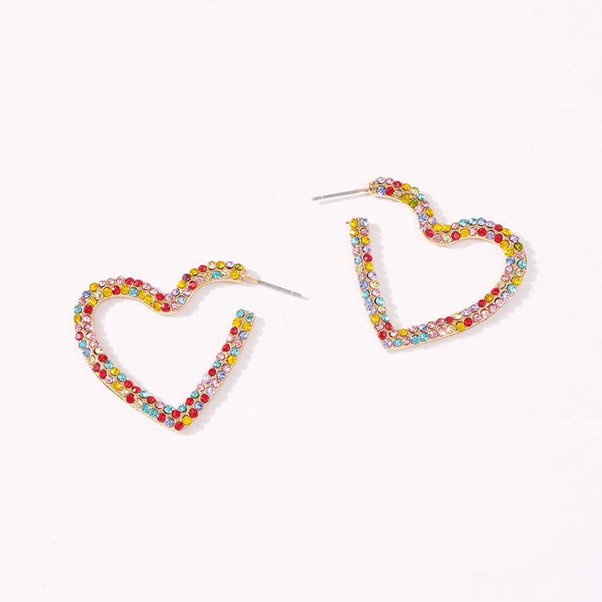 Fashion Pearl Diamond And Pearl Alloy Hollow Love Earrings,Hoop Earrings