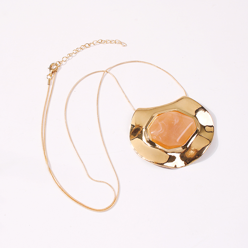Fashion Golden Stone-shaped Alloy Necklace,Pendants