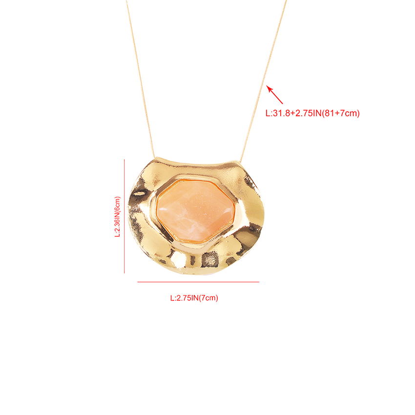 Fashion Golden Stone-shaped Alloy Necklace,Pendants