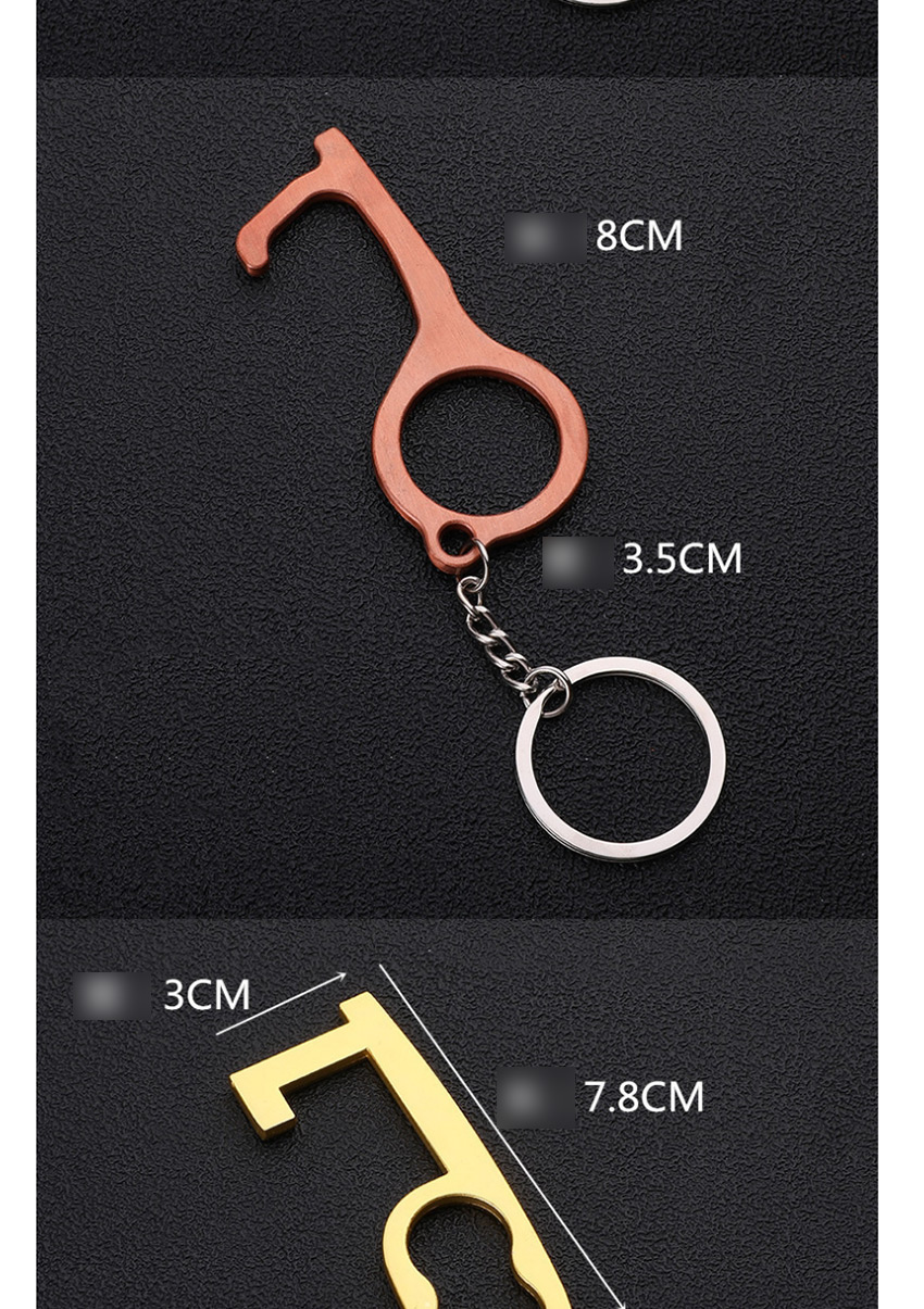 Fashion Oval Gold Antibacterial Brass Protection Isolation Small Artifact Keychain,Household goods