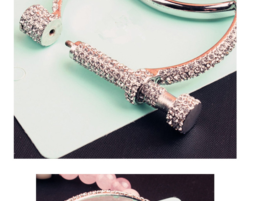 Fashion Ring Full Diamond Screw Opening Horseshoe Bracelet Necklace Ring,Fashion Rings