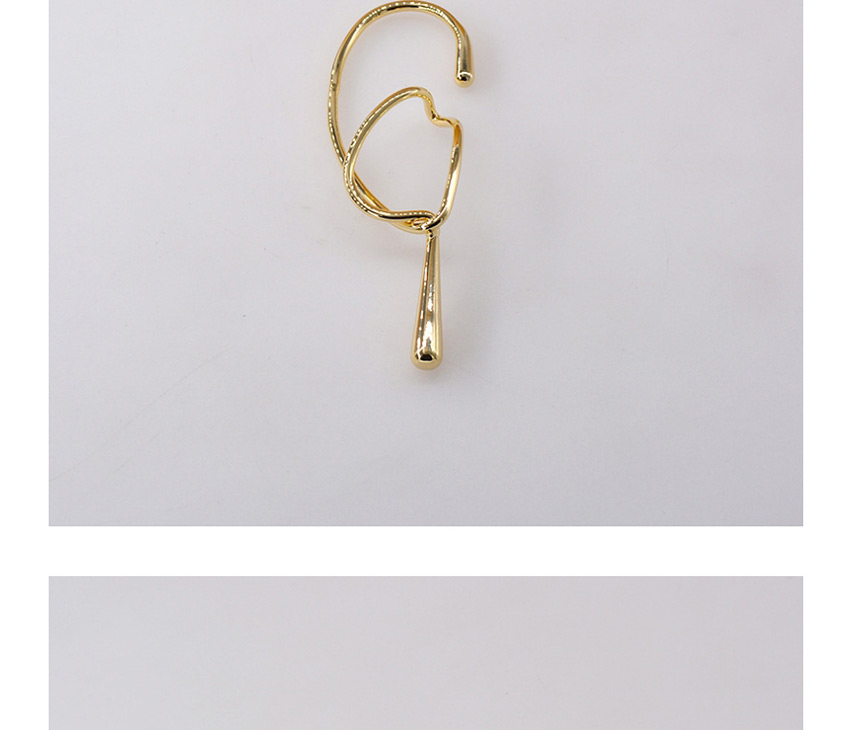 Fashion Gold Color Single Left Geometric Alloy Hollow Ear Bone Clip,Clip & Cuff Earrings