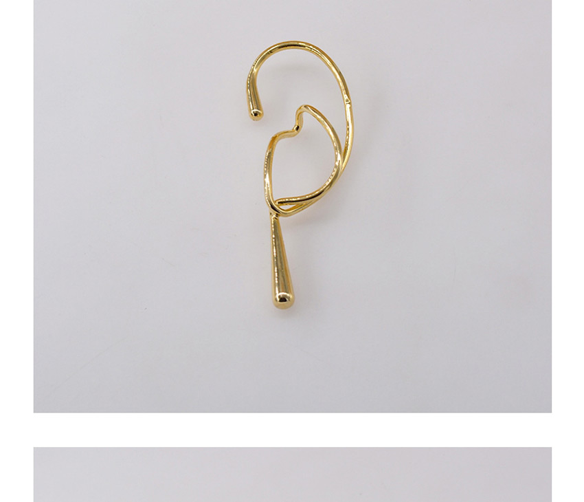 Fashion Gold Color Single Right Geometric Alloy Hollow Ear Bone Clip,Clip & Cuff Earrings