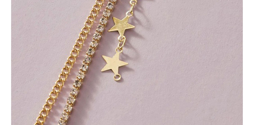 Fashion Gold Color Star With Diamond Handmade Tassel Alloy Necklace,Pendants