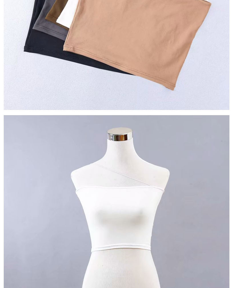 Fashion Armygreen Solid Color Short Shoulder Flat Collar Sling Short Vest,Tank Tops & Camis