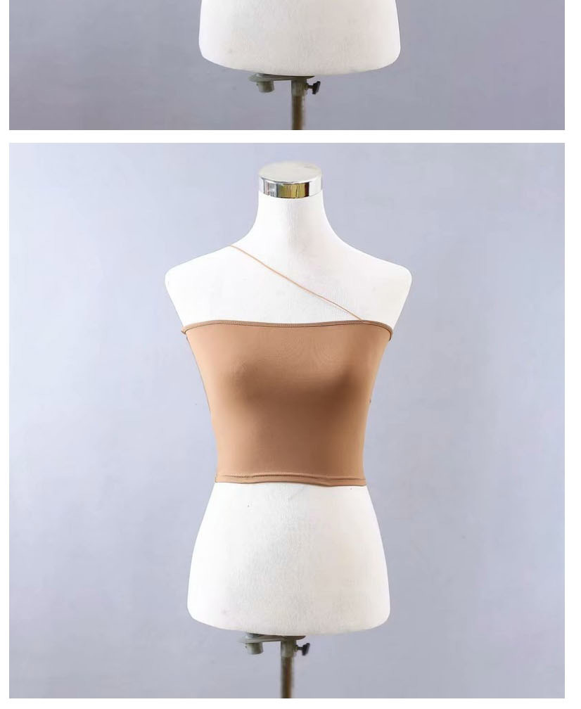 Fashion Armygreen Solid Color Short Shoulder Flat Collar Sling Short Vest,Tank Tops & Camis