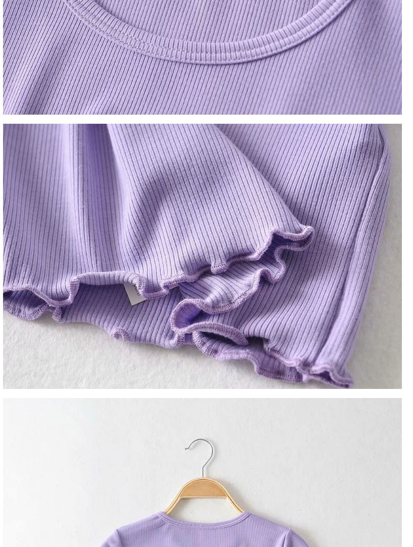 Fashion Deep Purple Butterfly Print Fungus Pullover Short Sleeve T-shirt,Hair Crown
