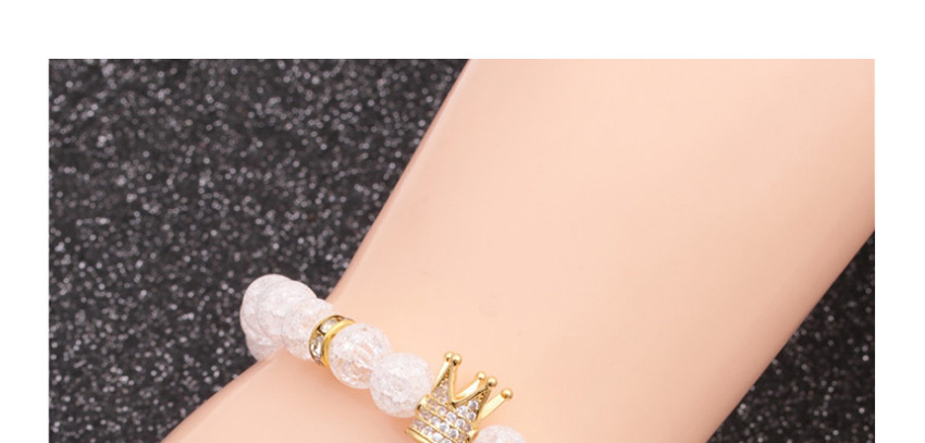 Fashion Set Popcorn Stone Beaded Crown Alloy Diamond Bracelet Set,Bracelets Set