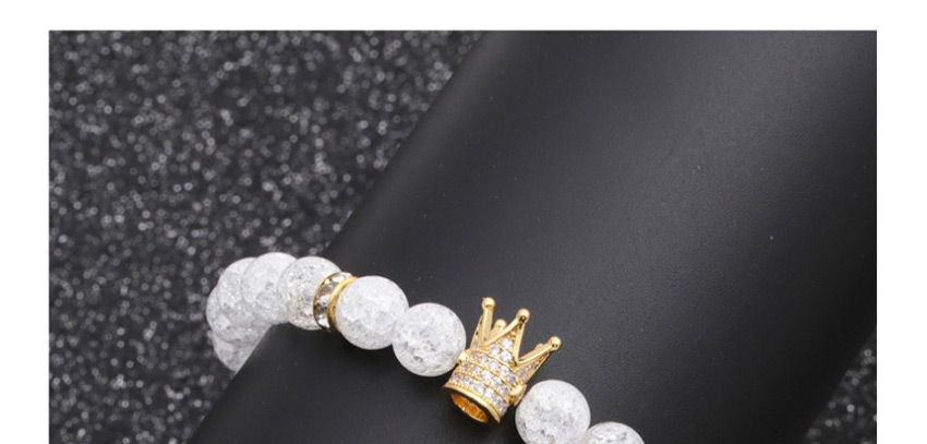 Fashion Set Popcorn Stone Beaded Crown Alloy Diamond Bracelet Set,Bracelets Set