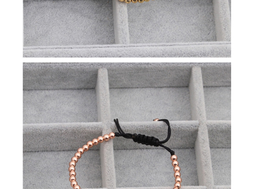 Fashion Gun Black Beaded Braided Bracelet With Zircon Heart,Fashion Bracelets