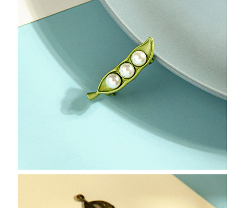 Fashion Green Pearl Pea Pod Imitation Plant Brooch,Korean Brooches