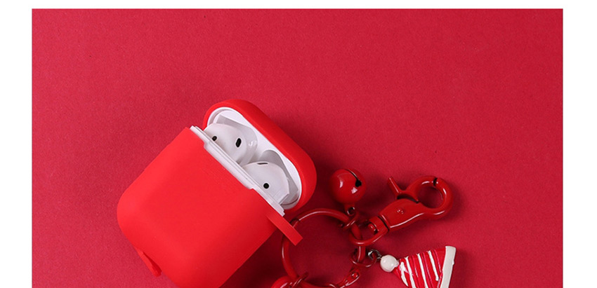 Fashion Christmas Tree + Green Earphone Cover Christmas Pendant Apple Wireless Bluetooth Headset Silicone Storage Box,Fashion Keychain