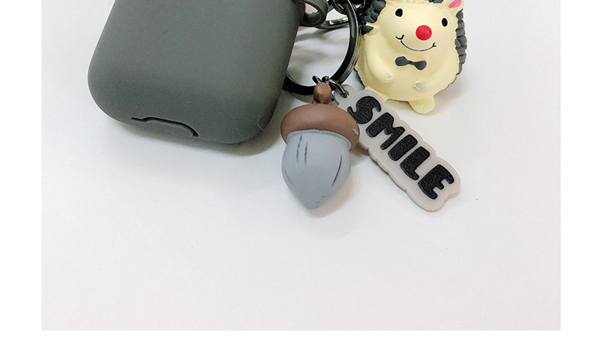 Fashion Gray + Gray Earphone Cover (1st Generation) Hedgehog Apple Wireless Bluetooth Headset Silicone Case,Fashion Keychain