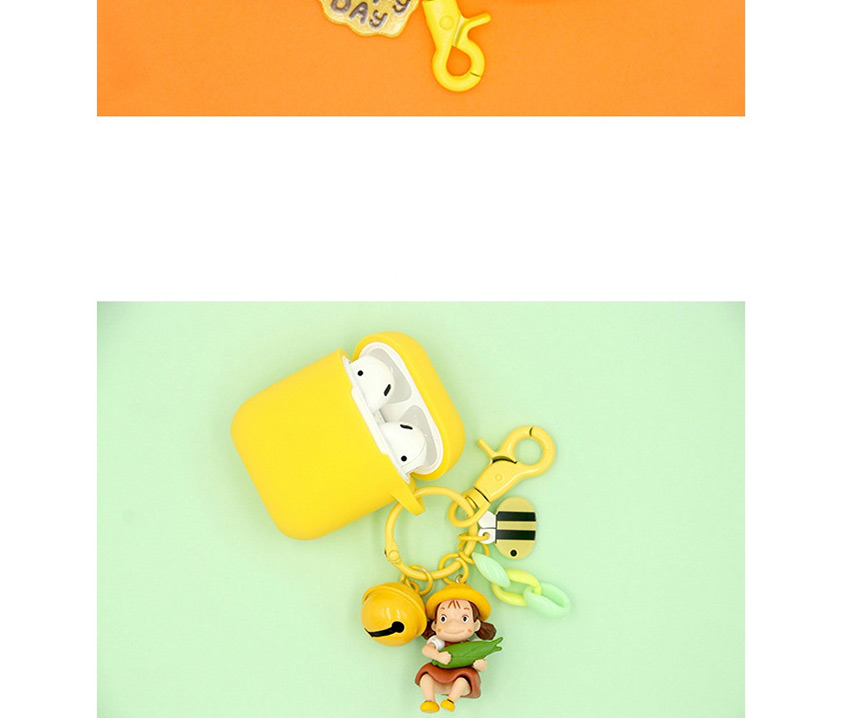 Fashion Bee Model + Orange Headphone Case Miyazaki Xiaomei Wireless Bluetooth Headset Silicone Case,Fashion Keychain