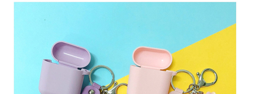 Fashion Pink Mouse + Pink Headphone Case (1st Generation) Mouse Apple Wireless Bluetooth Headset Silicone Case,Fashion Keychain