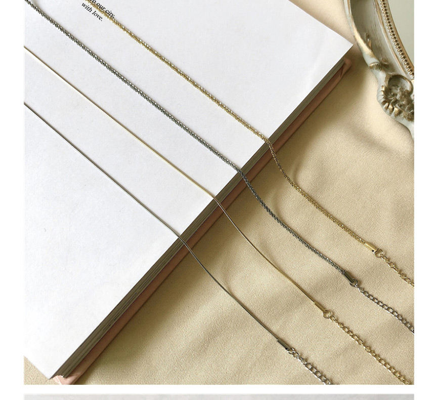 Fashion Golden Titanium Steel Twisted Fine Metal Chain Necklace,Necklaces