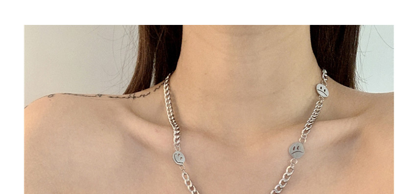 Fashion Silver Stainless Steel Smile Chain Necklace,Chains