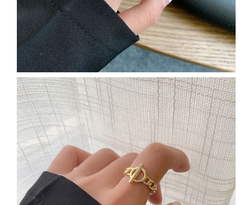 Fashion Lock Shape-copper (no. 7) Ot Buckle Opening Twist Gold-plated Diamond Ring,Fashion Rings