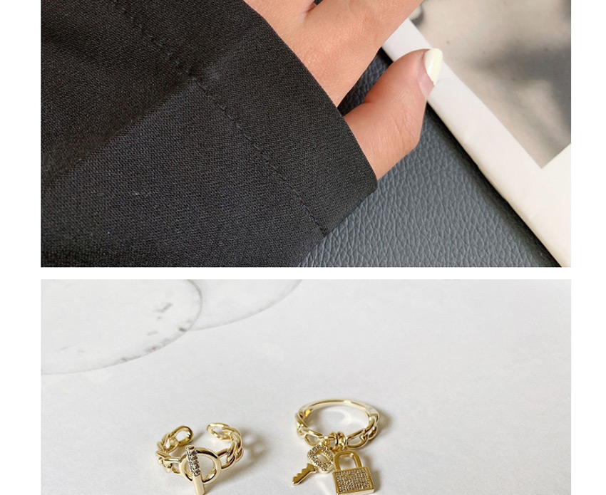 Fashion Lock Shape-copper (no. 7) Ot Buckle Opening Twist Gold-plated Diamond Ring,Fashion Rings