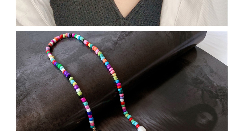 Fashion Color Mixing Irregular Freshwater Pearl And Colorful Bead Necklace,Pendants