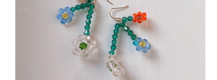 Fashion Three Flowers Hand-woven Resin Flower Earrings,Drop Earrings