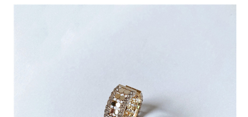 Fashion Diamond (no. 7) Open Gold Plated Sequined Diamond Ring,Fashion Rings
